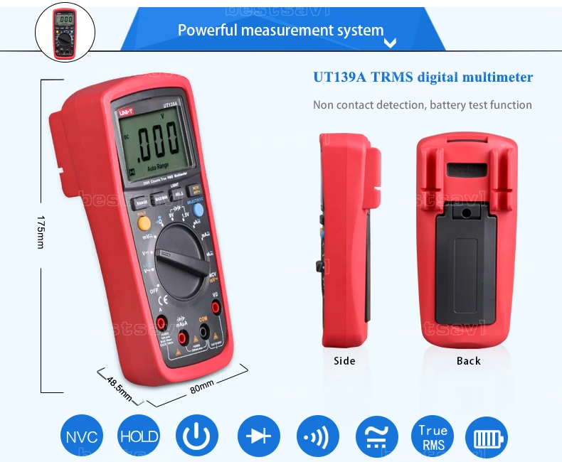 UNI-T UT139C UT139B UT139C Digital Multimeter Auto Range True RMS Meter Handheld Tester 6000 Count Temperature+original box