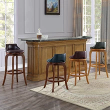 Американский твердый деревянный барный стул домашний вращающийся барный стул высокий стул европейский модный барный стул