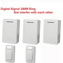 D28 2-3 беспроводной дверной звонок комплекты w/2 излучатель+ 3 приемника и мощность батареи aa дверной звонок Водонепроницаемый перезвон дверь кольцо цифрового сигнала