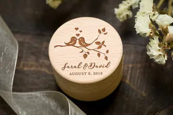 

Custom ring box Personalized Ring Box Ring bearer box Wooden ring box Unique ring box Custom names ring box Love birds ring box