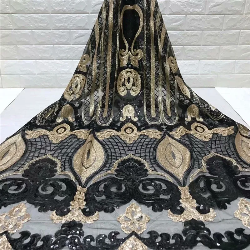 Африканские блестки кружева ткань высокого качества Кружева французская серия Тюлевое кружево, нигерийское кружево ткани для свадьбы белый H1426