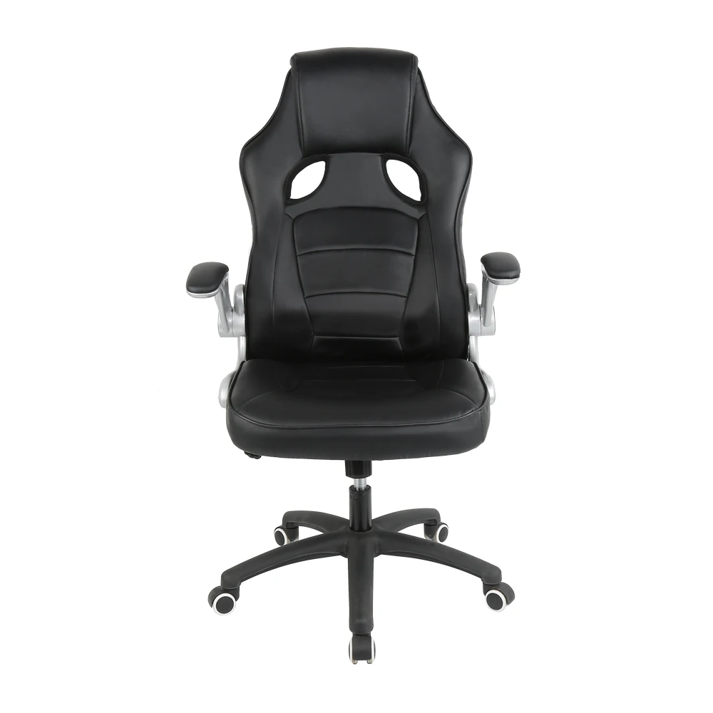 Эргономичное офисное кресло черного/серого цвета, кресло руководителя, подъемное кресло с откидывающейся спинкой, игровое компьютерное кресло из искусственной кожи HWC