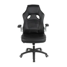 Эргономичное офисное кресло черного/серого цвета, кресло руководителя, подъемное кресло с откидывающейся спинкой, игровое компьютерное кресло из искусственной кожи HWC