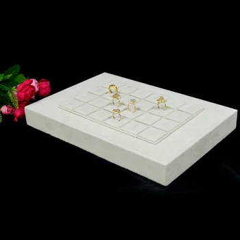 

Wholesale Beige Velvet Jewelry Fashion necklace Display Show Case Organizer Tray Ring Storage Box Necklace display board