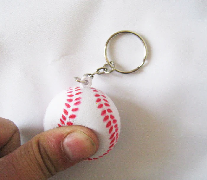 Buy Free shipping 4.0cm diameter baseball keyring