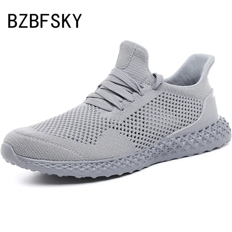 

BZBFSKY mens shoes Summer flying woven breathable men casual shoes anti-skid lightweight mens sneakers zapatos de hombre