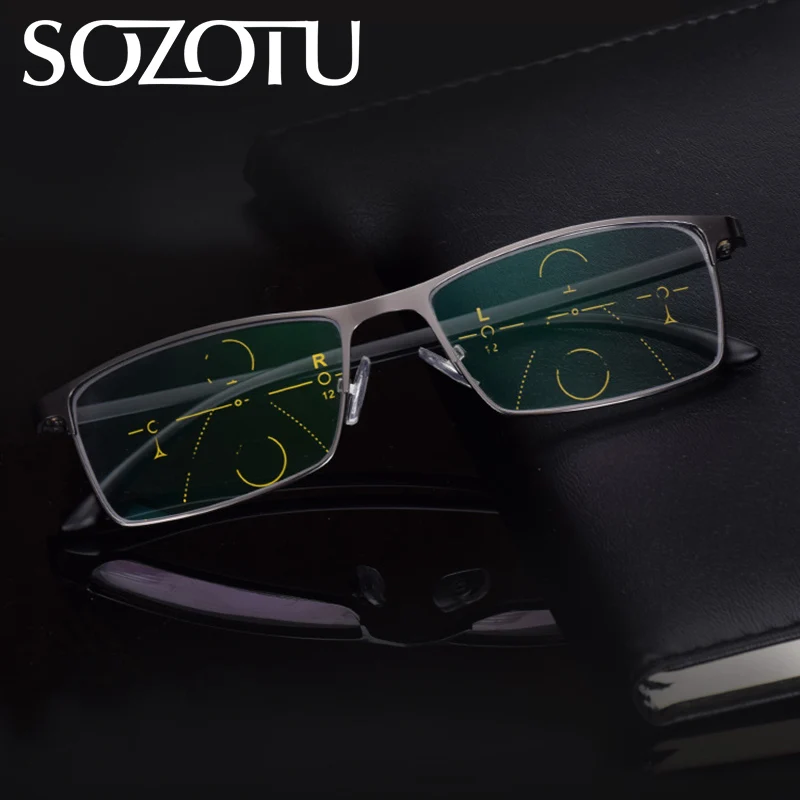 

Multi-focal Progressive Reading Glasses Men Women Presbyopic Eyeglasses For Male Female Eyewear +1.0+1.5+2.0+2.5+3.0+3.5 YQ150