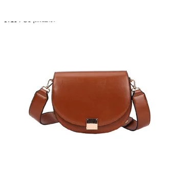 

Bag female 2019 new fashion black organ square buckle saddle bag shoulder Messenger bag semi-circle bag female