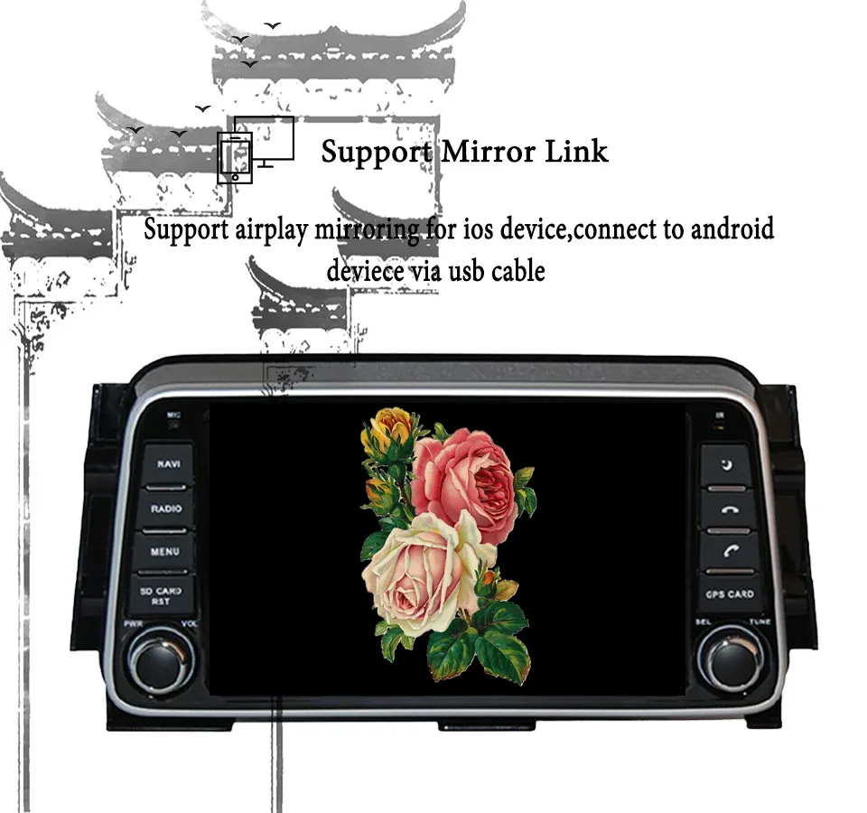 Sale Android 9.0 64G car dvd player for Toyota Nissan Kicks 2014+ Micra 2017-2018 2 din 1024*600 Gps Navigation Wifi Octa Core System 2