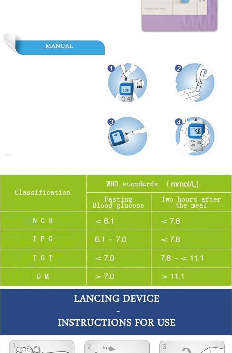 Sinocare безопасный Accu2 50/100/200 шт тест-полоски для определения уровня глюкозы в крови для контроля уровня сахара в крови с 50/100/200 штуками лансетов, игл прибор для измерения уровня сахара в крови, обнаружение глюкозы