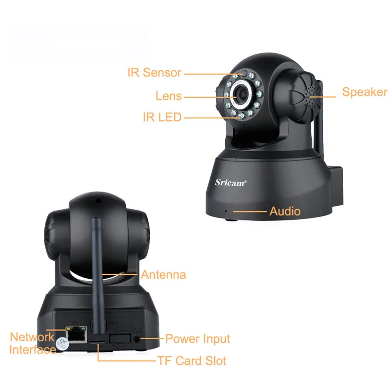 Sricam SP012 720P Мини Беспроводная ip камера ONVIF домашняя безопасности Wifi