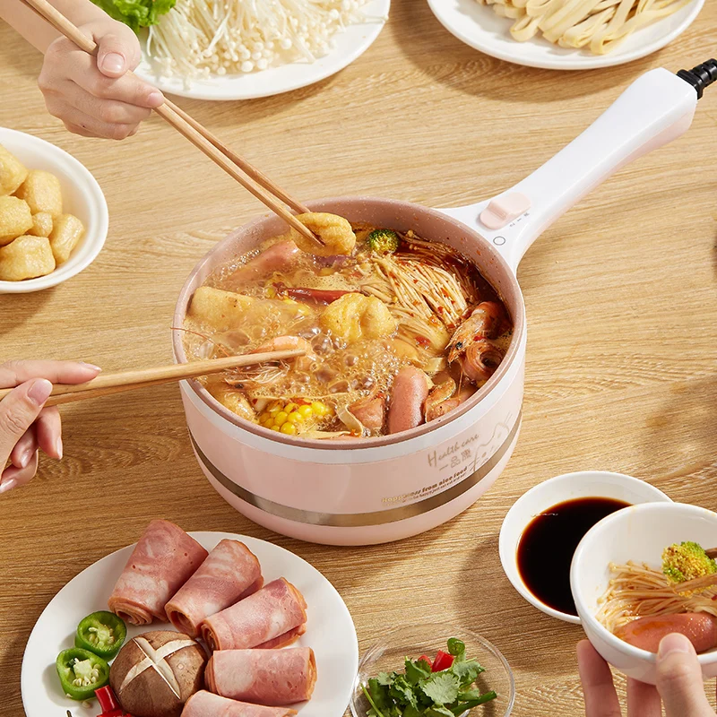 

Portable Mini Electric Multi Cooker Students' Dormitory Household Mini Electric Hot Pot Frying Pan Rice Cooker