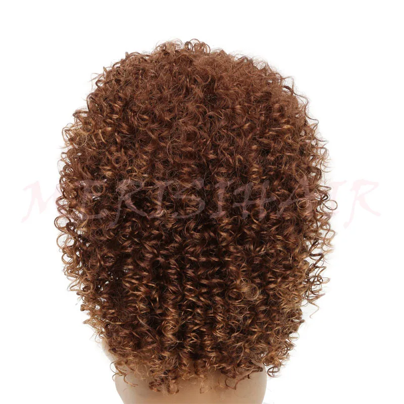 MERISI HAIR Short Curly Brown Color Wigs For Black Women Sythetic High Temperature Synthetic Hair1 (5)