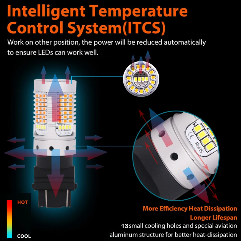 IJDM No Hyper Flash Canbus Белый/янтарный высокой мощности 3157 Переключение 12 В 3155 T25 светодиодный лампы для дневных ходовых/указателей поворота светильник