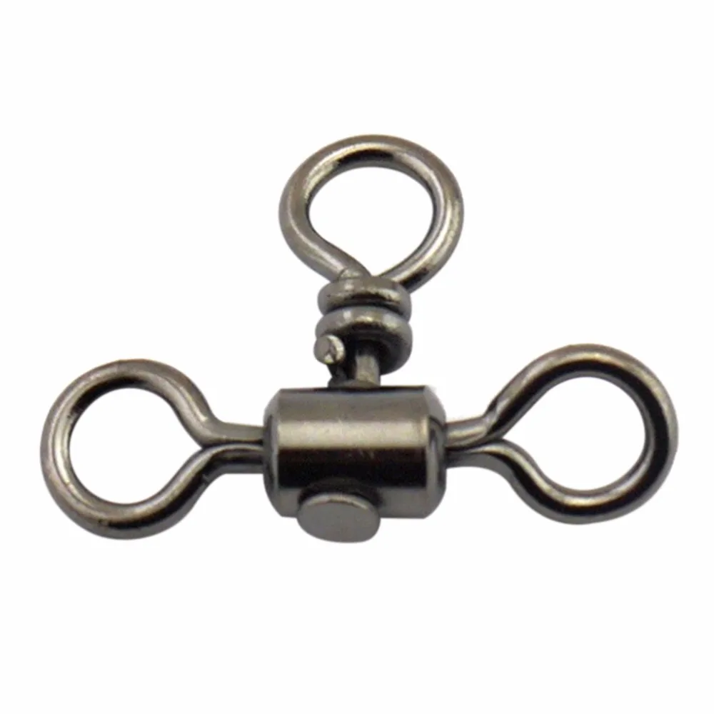 1 6 100Pcs Fishing Swivels 3 Way Barrel Swivel Cross Line Rolling