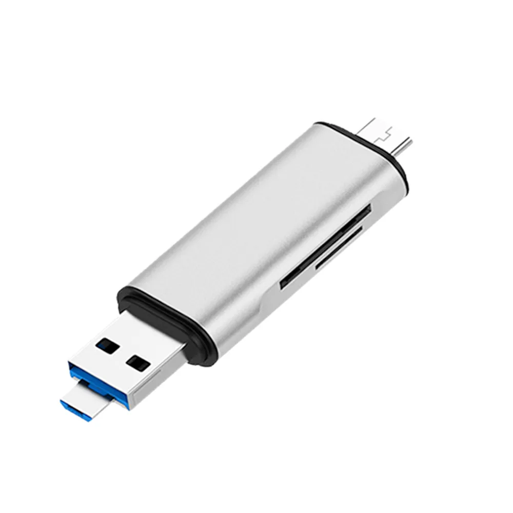 Высокоскоростной USB 3,0 3 в 1 Тип C Micro USB устройство чтения карт Combo 2 слота TF/SD считыватель карт OTG кард-ридер l929 #2