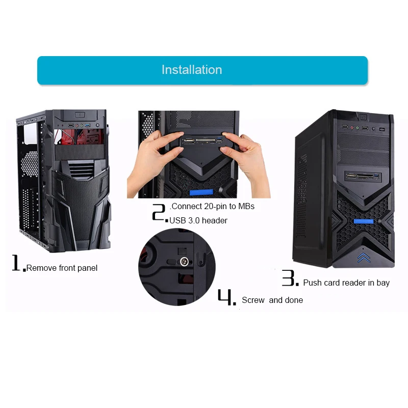 Все в 1 внутренний кардридер USB 3 0 5 &quotFloppy Bay Передняя панель SD CF MS XD TF флэш память