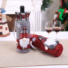Merry Christmas Santa Wine чехол для бутылки Рождество ужин Вечеринка столы украшения Bottler Чехлы аксессуары домашний декор S* 75