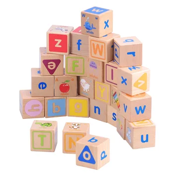 

26pcs Wooden Letter Blocks Alphabet Block Educational Toy for Baby Infant Kids