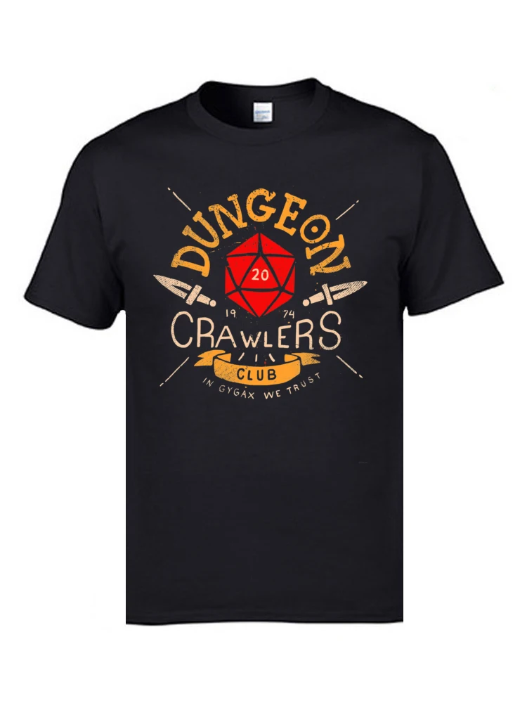 

Dungeon Crawlers Club Vintage Tshirts Mens DND Dungeon And Dragon Game T-Shirts Youth Cool Tee Shirt Homme Fashion