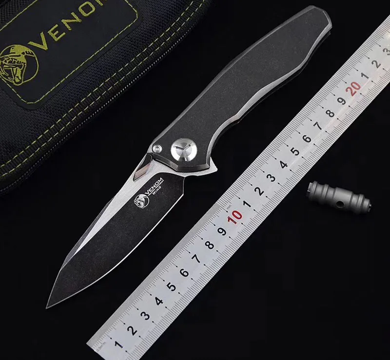Складной нож Kevin John VENOM 4 Wing Flipper карманный клинок S35VN с титановой ручкой для