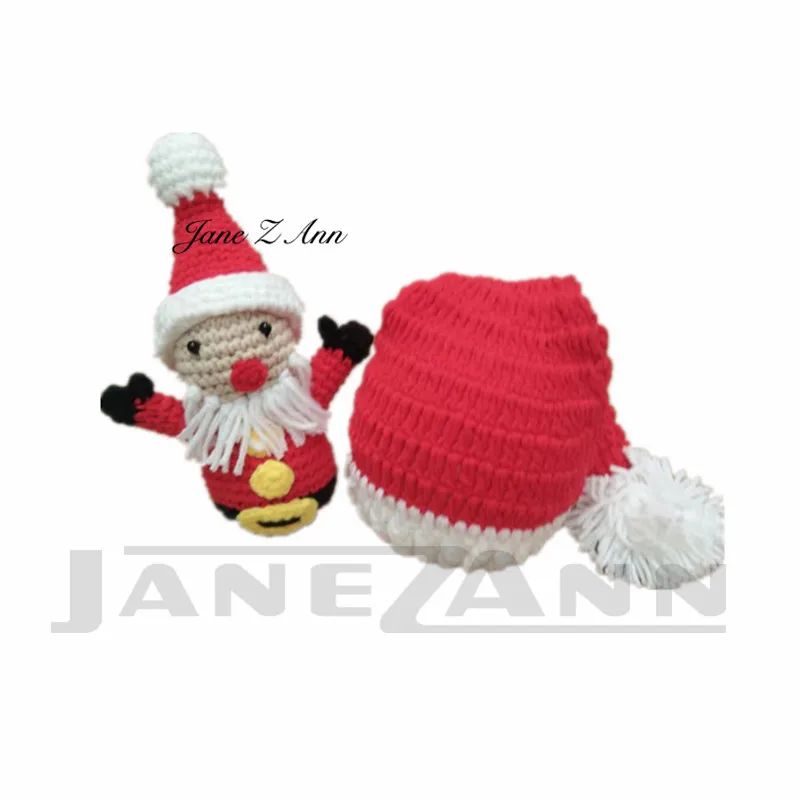 Jane Z Ann Рождественская Детская шапка + кукла Санта реквизит для фотосессии