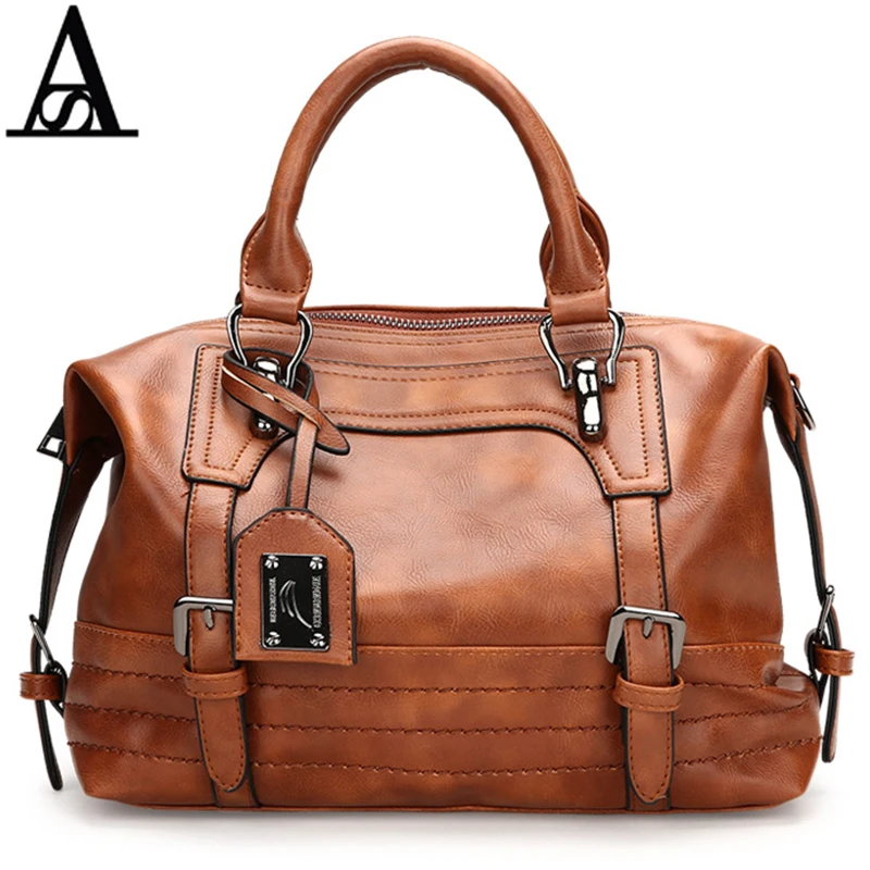 

AITESEN Smooth Retro Fabric Double Button Louis Doctor Handbag Bolsos Mujer De Marca Famosa 2017 Women Travel Bag Brand Designer