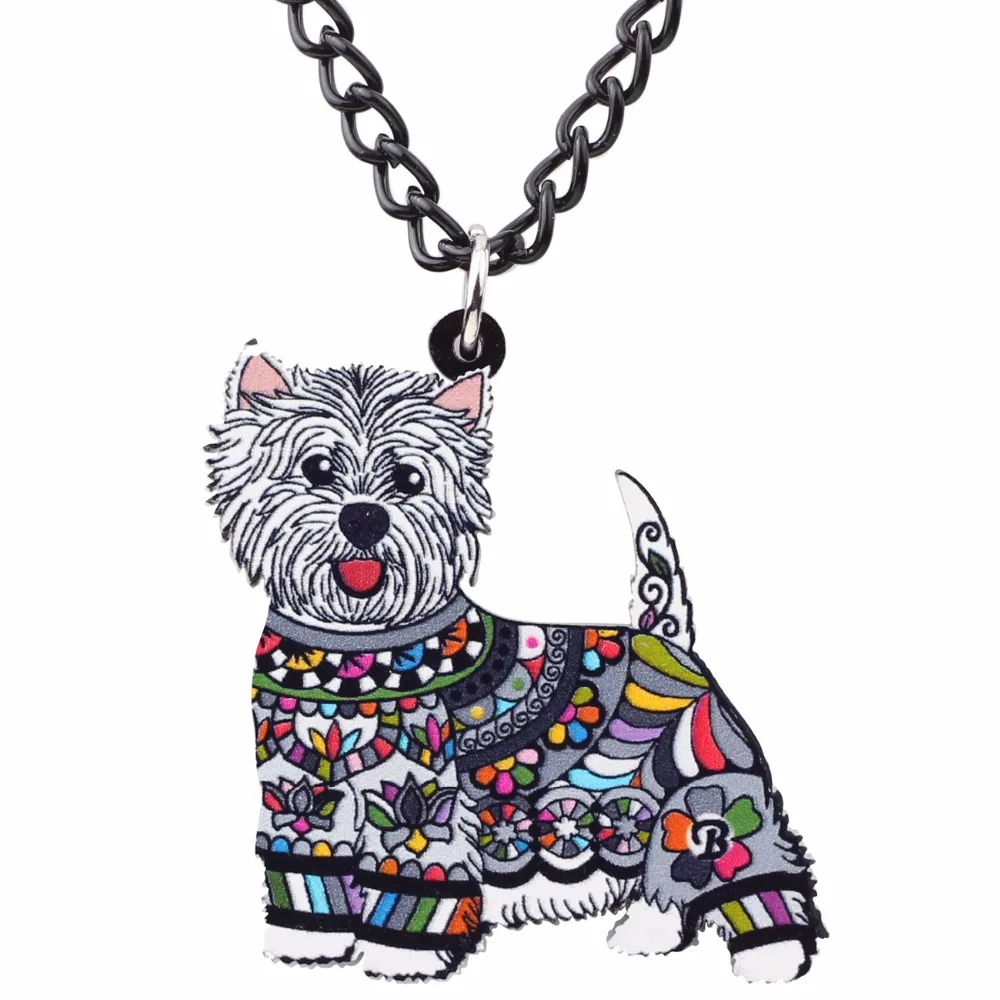 Ожерелье WEVENI West Highland White Terrier подвеска в виде собаки на цепочке ошейник животного
