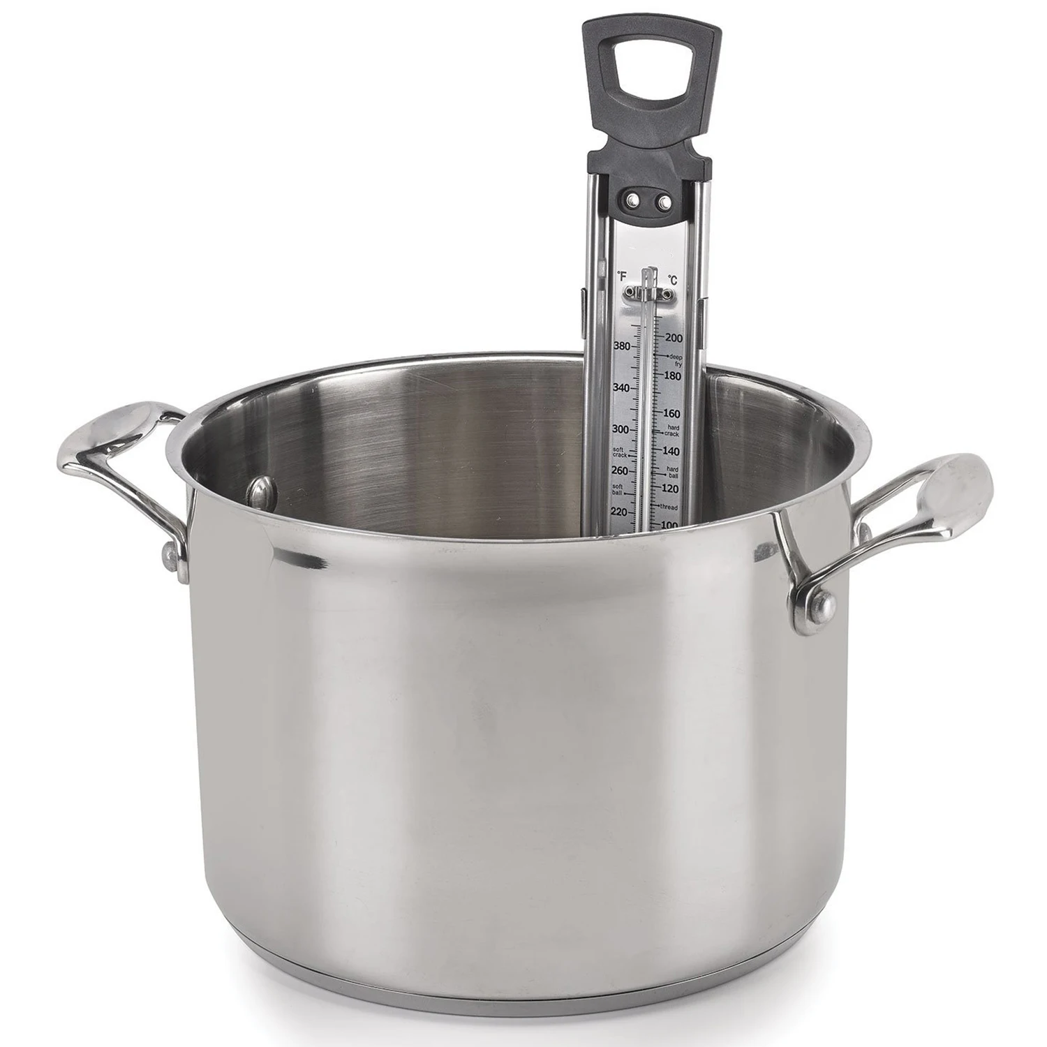 

Candy/Jelly/Deep Fry Thermometer Stainless Steel with Pot Clip Attachment and Quick Reference Temperature Guide