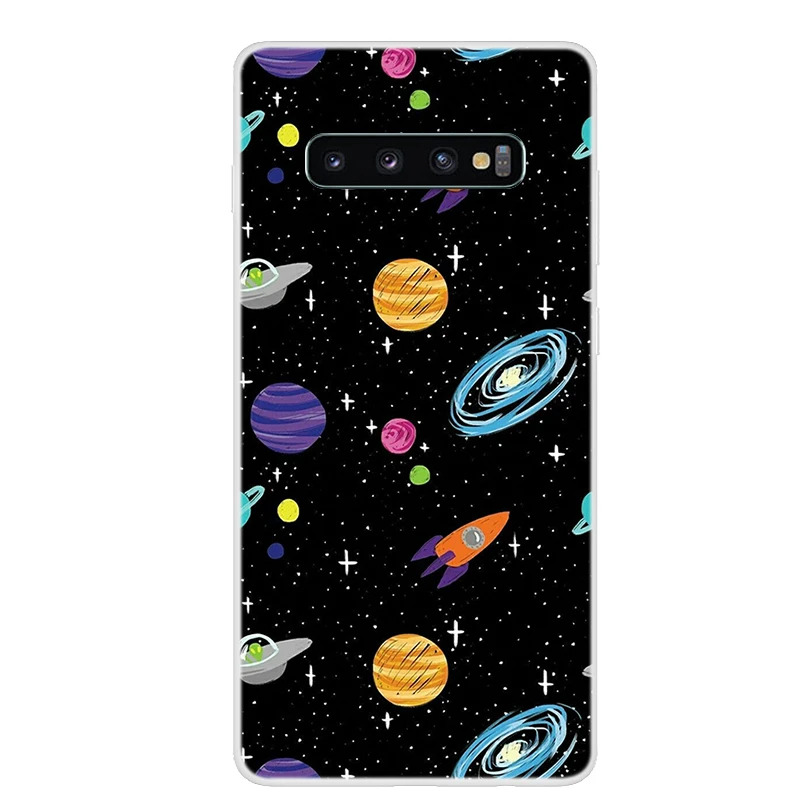 Чехлы для Samsung Galaxy S10 plus прозрачный чехол с мультяшным рисунком мягкий