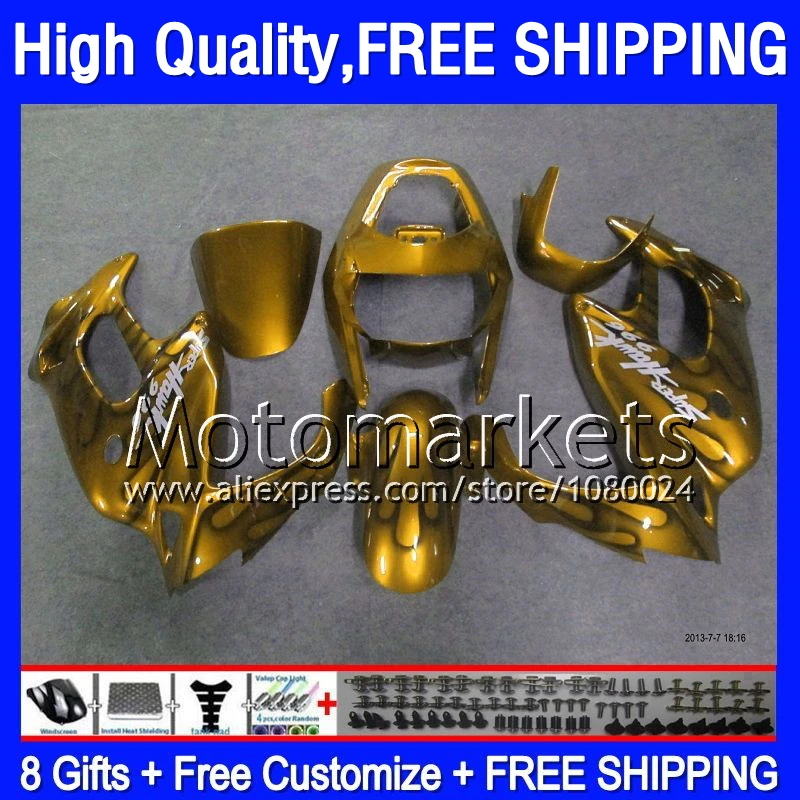 Gloss golden +Tank+ For HONDA VTR1000F SuperHawk 97-05 44KM39 ALL Gold VTR 1000 F 1000F 97 98 99 00 01 02 03 04 05 Fairing | Автомобили и