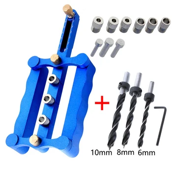 

6mm 8mm 10mm Self Centering Dowelling Jig Set Metric Dowel Drilling Hand Tools Set Power Woodworking Tool with DRILL BIT