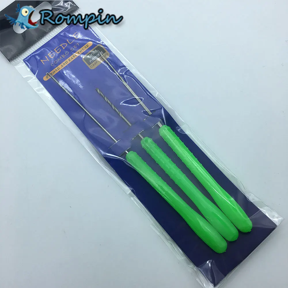 Rompin 3 في 1 الكارب الصيد الطعم إبرة أداة مجموعة الحفر هوك تزوير إبرة لصنع الحفارات تحميل أداة التبعي