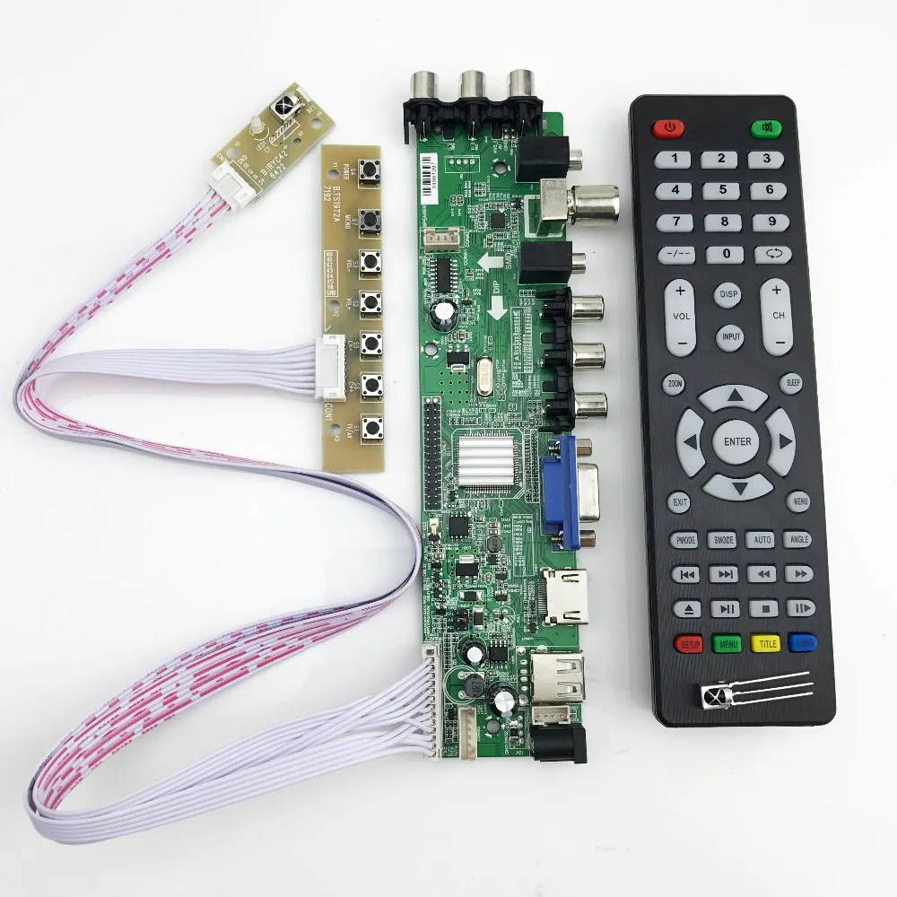 Comprar D3663LUA tablero de TV digital DVB T2 T C Universal LCD LED TV controlador tablero con cable inversor