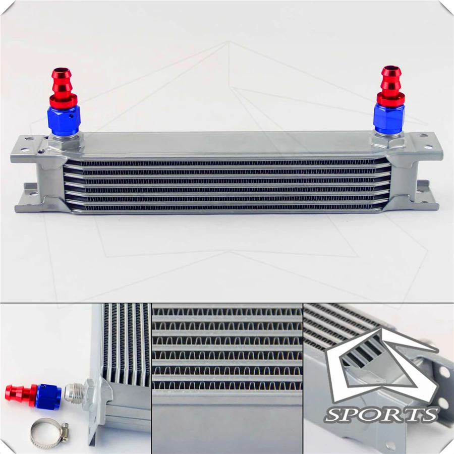 

7 Row Aluminum 8-AN8 Oil Cooler for Universal Car Radiating/Cooling System + Hose end/Adapter