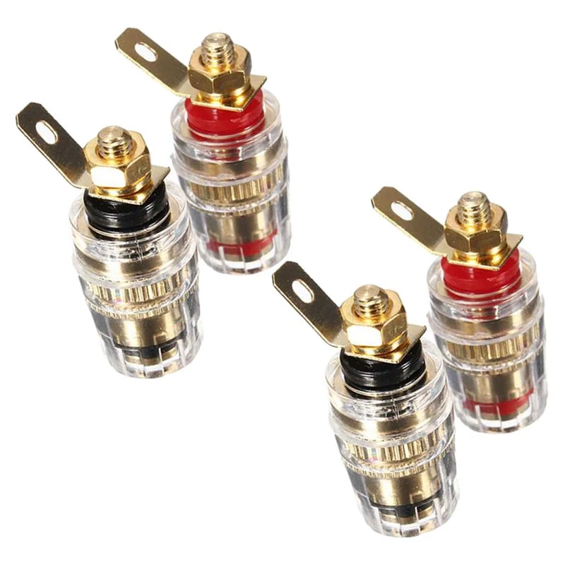 Nieuwe 4Pc Versterker Luidspreker Terminal Binding Post 4Mm Banana Plug