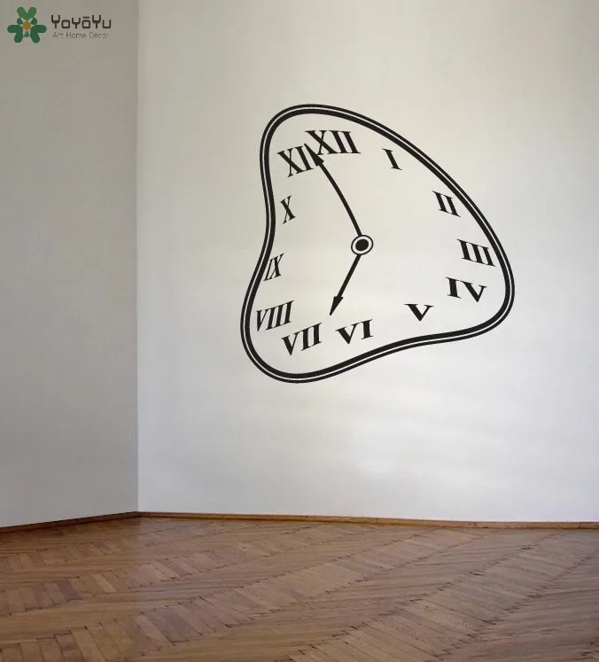 

Special Design Vinyl Wall Sticker Warped Clock Pattern Wall Decal Creative Modern Home Decor Art Mural For Kids Rooms DecalSY156