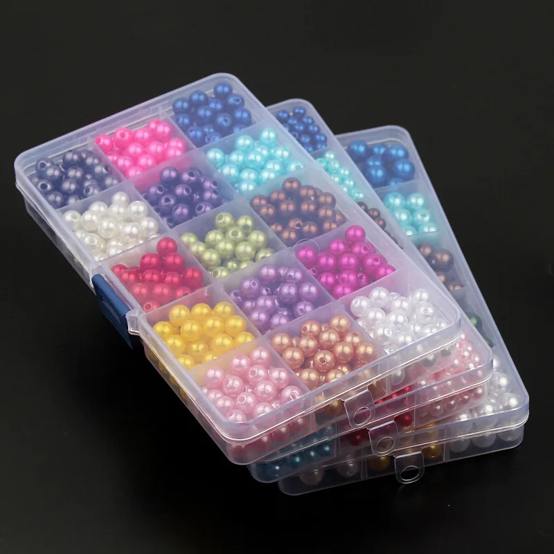 Acrylic Beads DIY 6/8/10mm Ivory Imitation Pearl Beads Acrylic Round