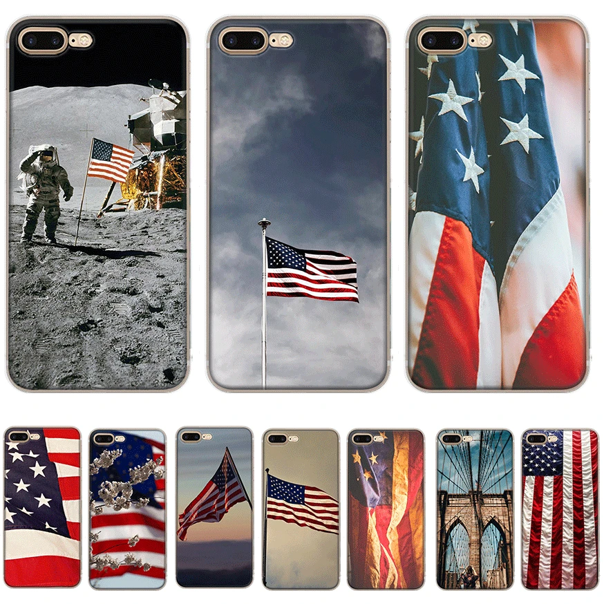 

Desxz American Flag Mobile Phone Case for iPhone 6 6s 7 8 Plus iPhone 11 Pro X XS Max 5 5s SE Cover Protection