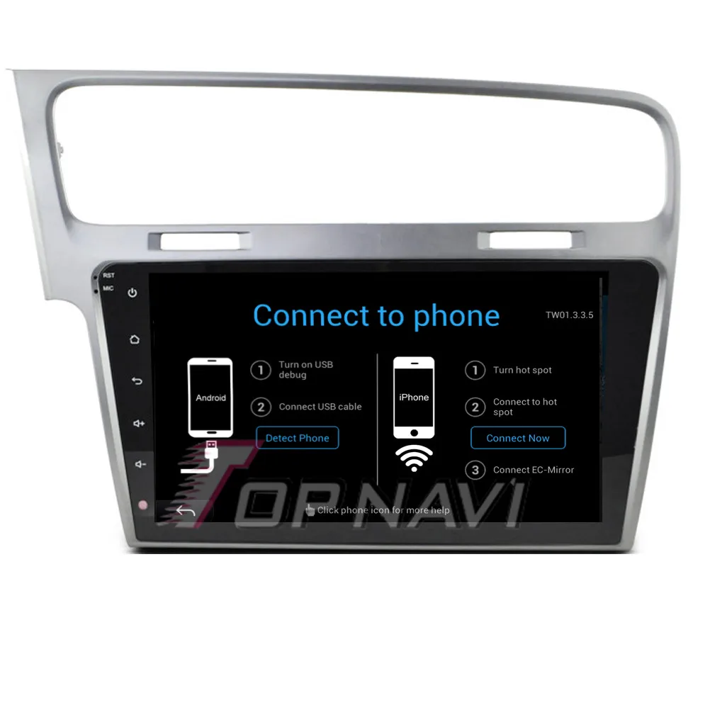 Excellent Topnavi 10.2" Quad Core Android 6.0 Car GPS Navigation for VW Golf 7 Autoradio Multimedia Audio Stereo,NO DVD 15