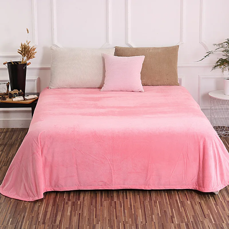 Elegant Lilac Solid Color Crystal Velvet Soft Sheets Bedding Hotel 1 Elegant Lilac Solid Color Crystal Velvet Soft Sheets Bedding Hotel 1 Pc Bed Sheet Home Textile King Queen Full 240x250cm Size