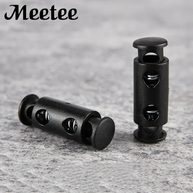 20Pcs Spring Plastic Cord Lock Stopper 2 Hole Toggle Rope Lock Clip