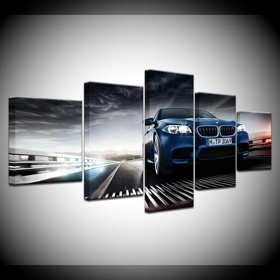 5 шт. HD с принтом автомобилей BMW плакат Современный декоративное живописное