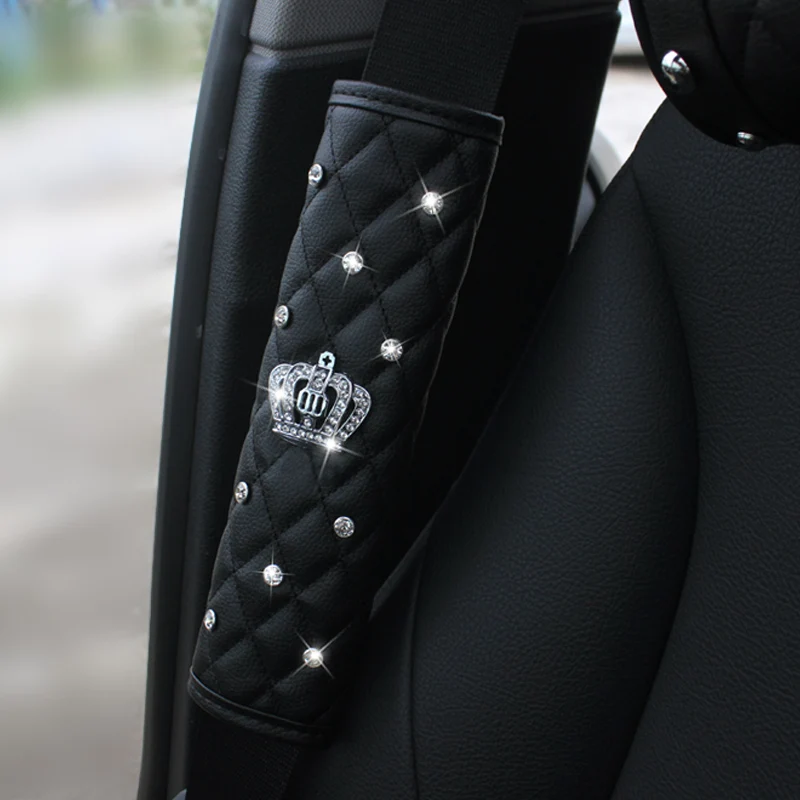 Universal Crystal Car Seat Belt Cover Diamond Hand Brake Gear Cover Auto Seat Belt Shoulder Pad Car Styling Suit For All