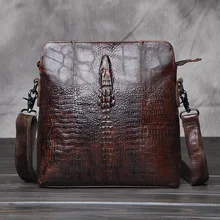 Бренд натуральная кожа с крокодиловым узором кожаная мужская маленькая сумка-мессенджер сумка для отдыха повседневные дорожные сумки