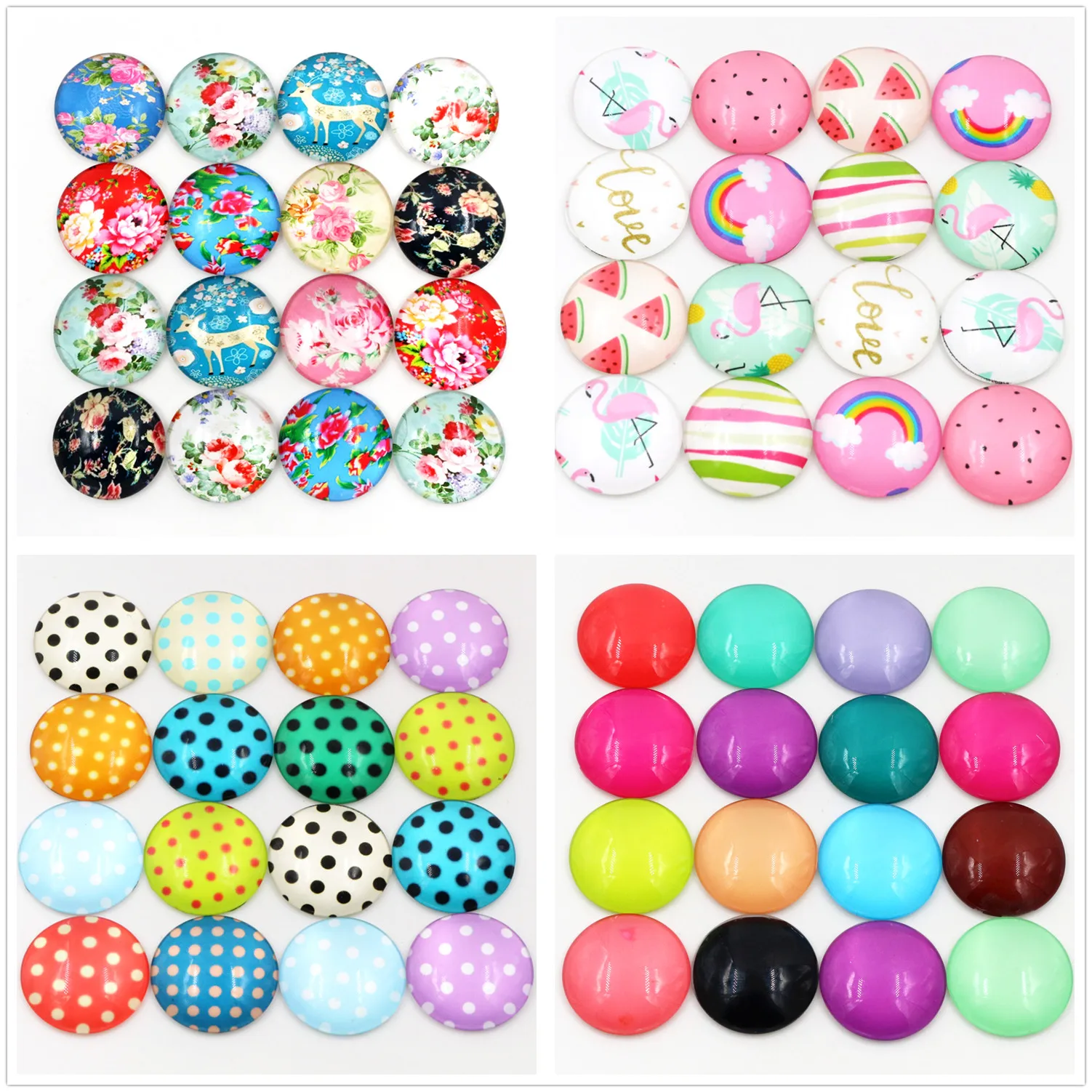 

New Fashion 4 Style 10pcs/lot 25mm Mixed Handmade Photo Glass Cabochons.