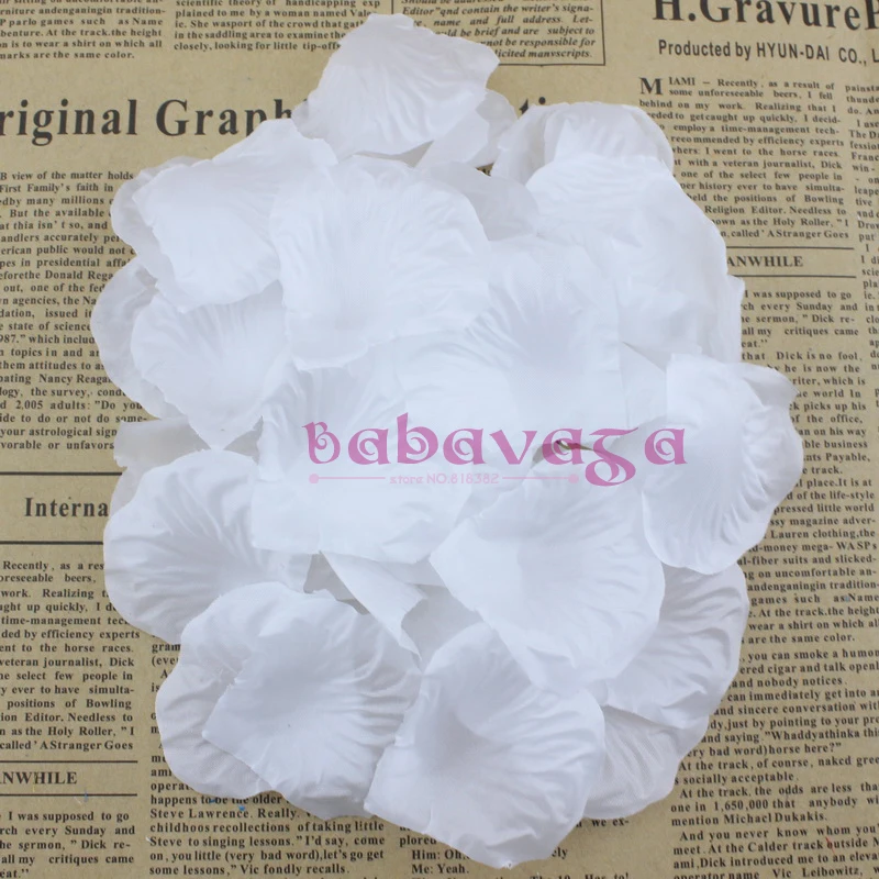 

1000pcs Snow White Silk Rose Petals Flower Wedding Banquet Supply Decoration