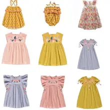 INS/популярное платье LOUSIE; Роскошные платья с вышивкой для девочек; платье с капюшоном; Хлопковое платье с цветочным принтом