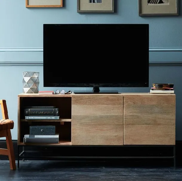 Zhengtian Retro Wood Home Multiple Uses Audiovisual Simple Cabinet