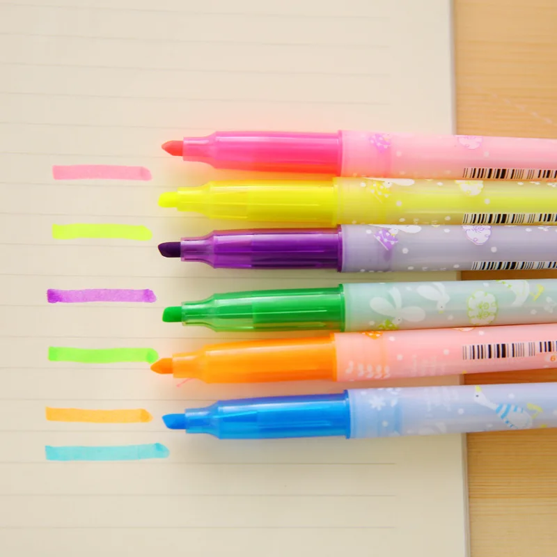 

48 pcs/Lot The little duck highlighter pen with fragrance Color marker rotuladores destacadores Office school supplies 6344